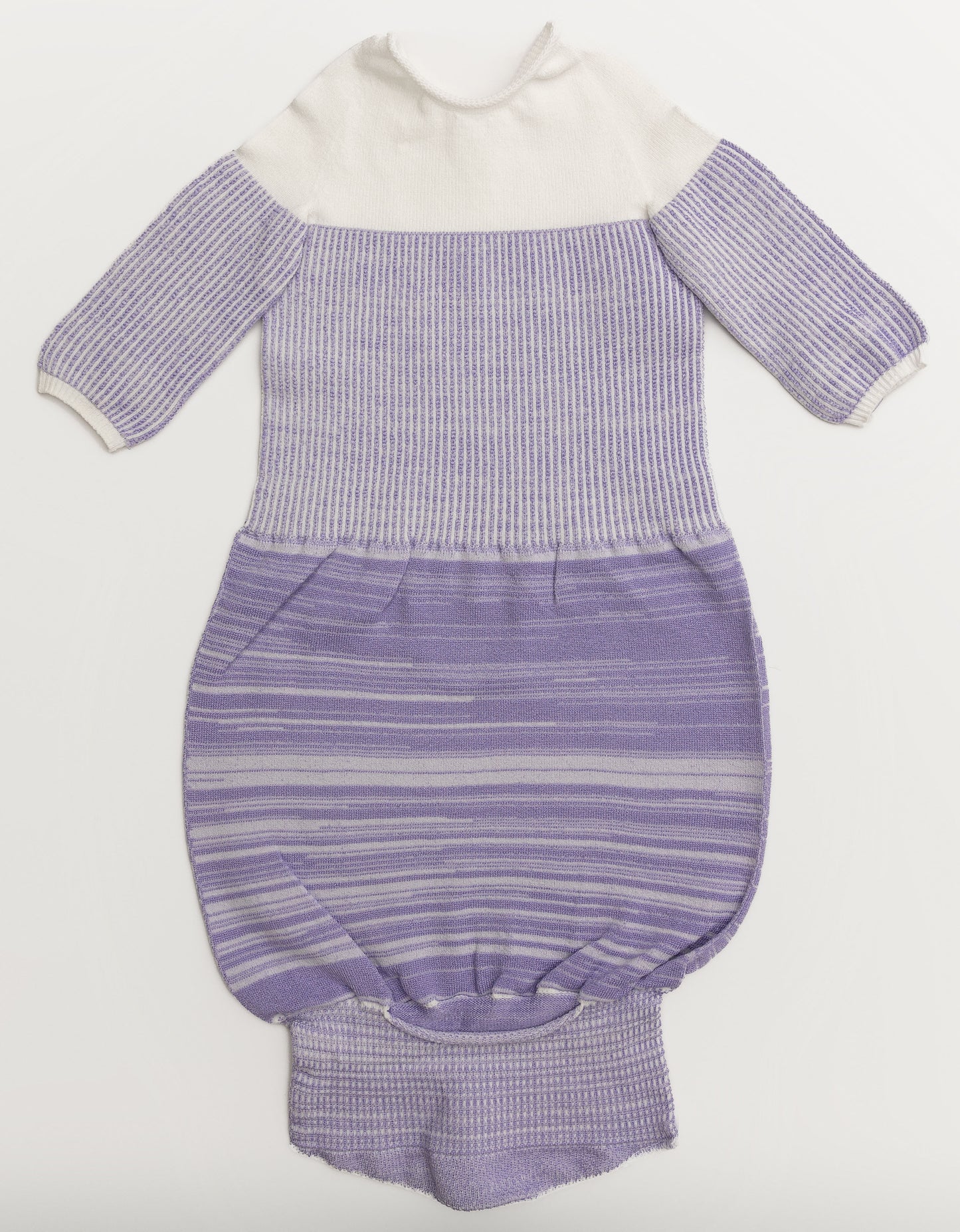 A lavender transition swaddle.