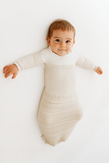 Bamboo Beige Arms Out Long Sleeve Sleep Sack Swaddelini