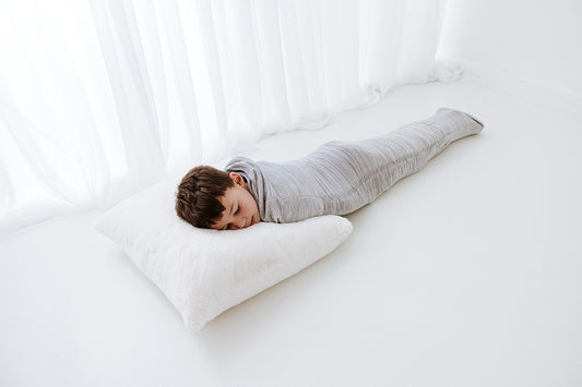 grey passive compression sleep sack for sensory sensitive child