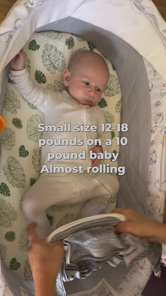 Keep your rolling baby safe and comfy. The Arms Out Swaddelini Sleep Sack uses Hug Technology® for secure, soothing sleep—handcrafted in the USA.